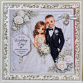 Luxury Personalised Wedding Card – Illustrated Bride & Groom