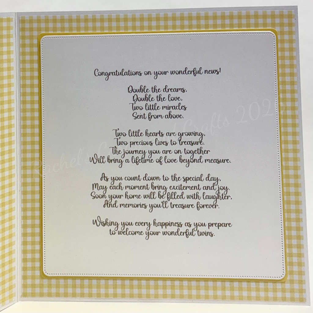 Luxury Handmade Twins Baby Teddy Card