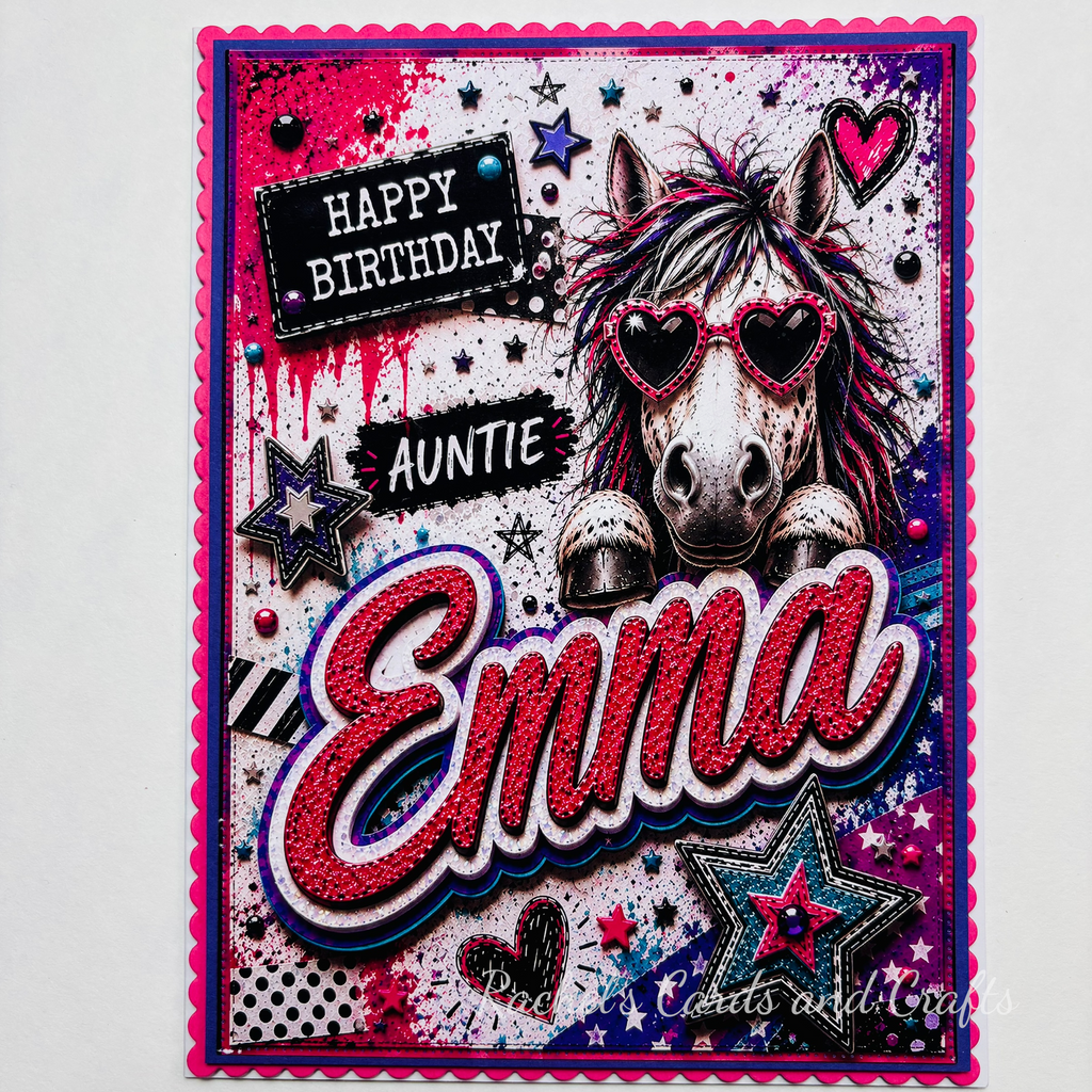 Personalised Quirky Horse Birthday Card