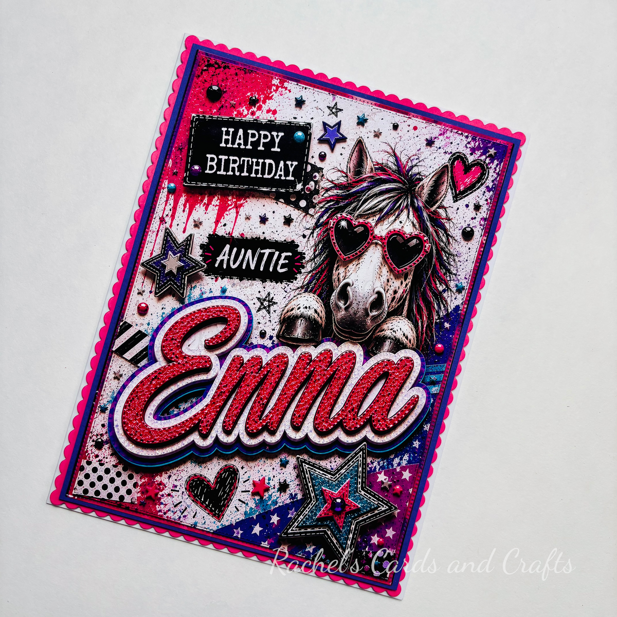 Personalised Quirky Horse Birthday Card