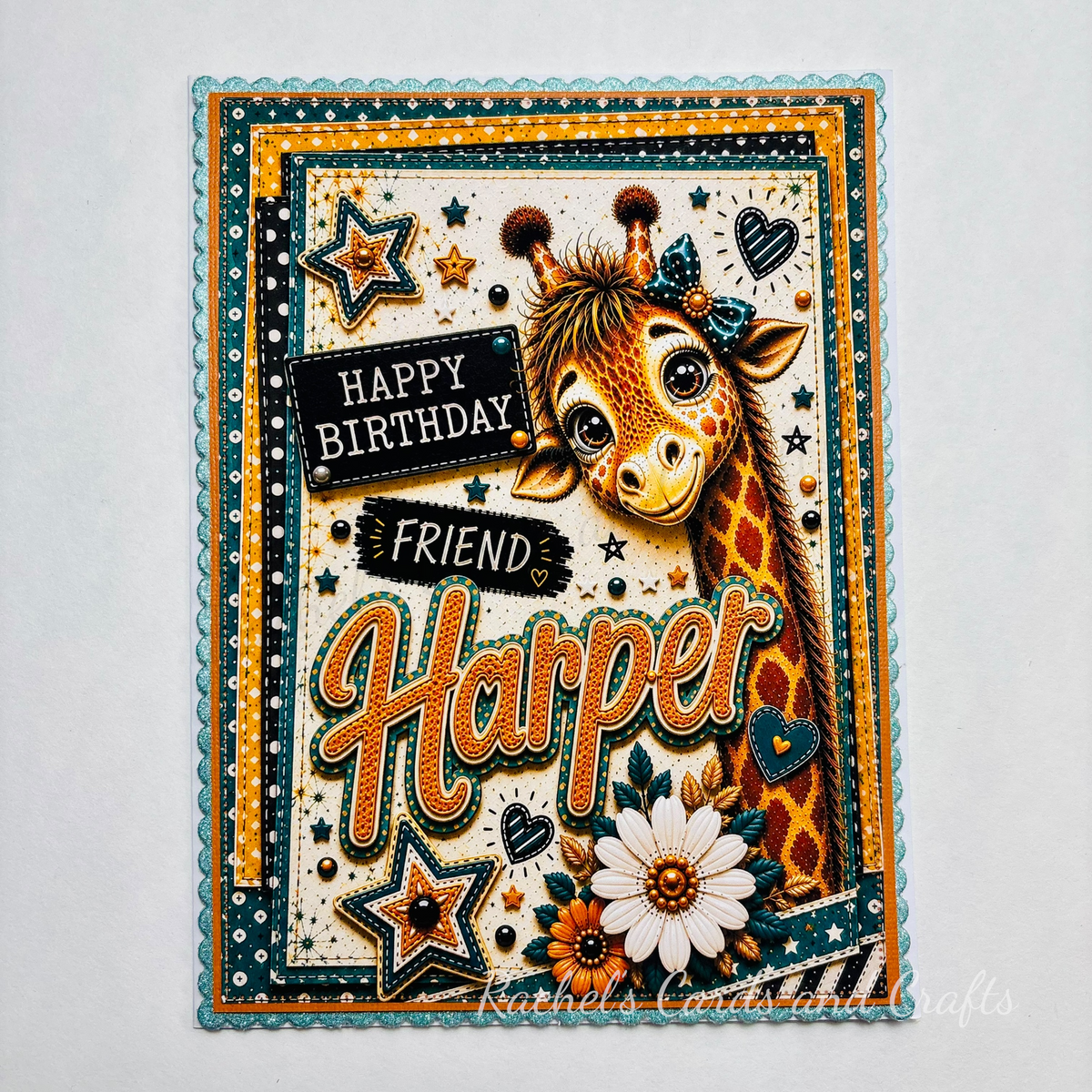 Personalised Quirky Giraffe Birthday Card
