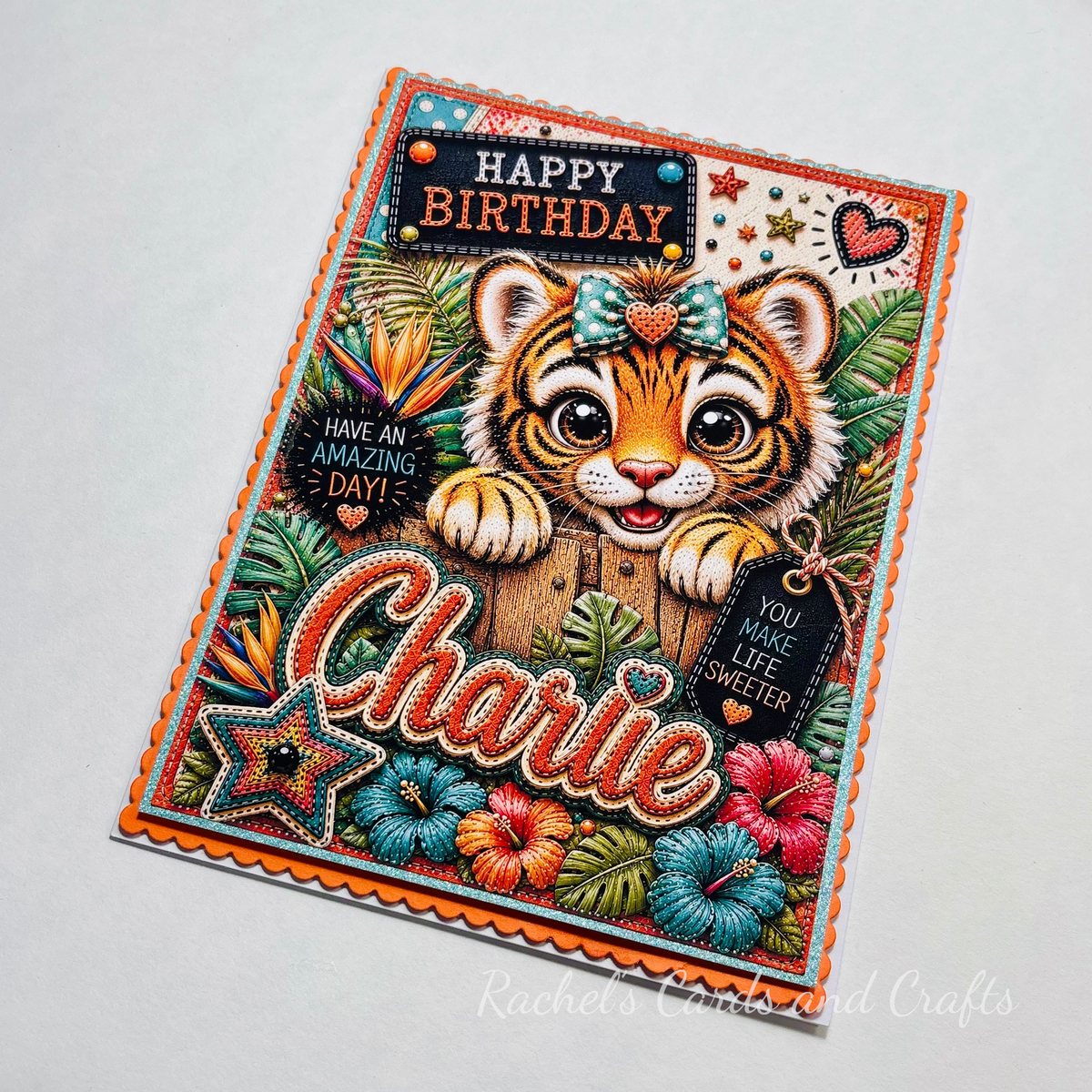 Personalised Quirky Tiger Birthday Card