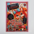 Personalised Quirky Squirrel Birthday Card for Granddaugher Rosie - Ready to Post