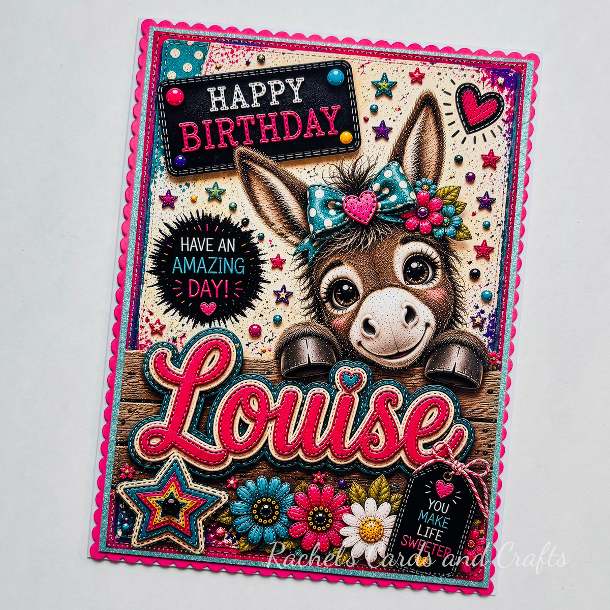 Personalised Quirky Donkey Birthday Card