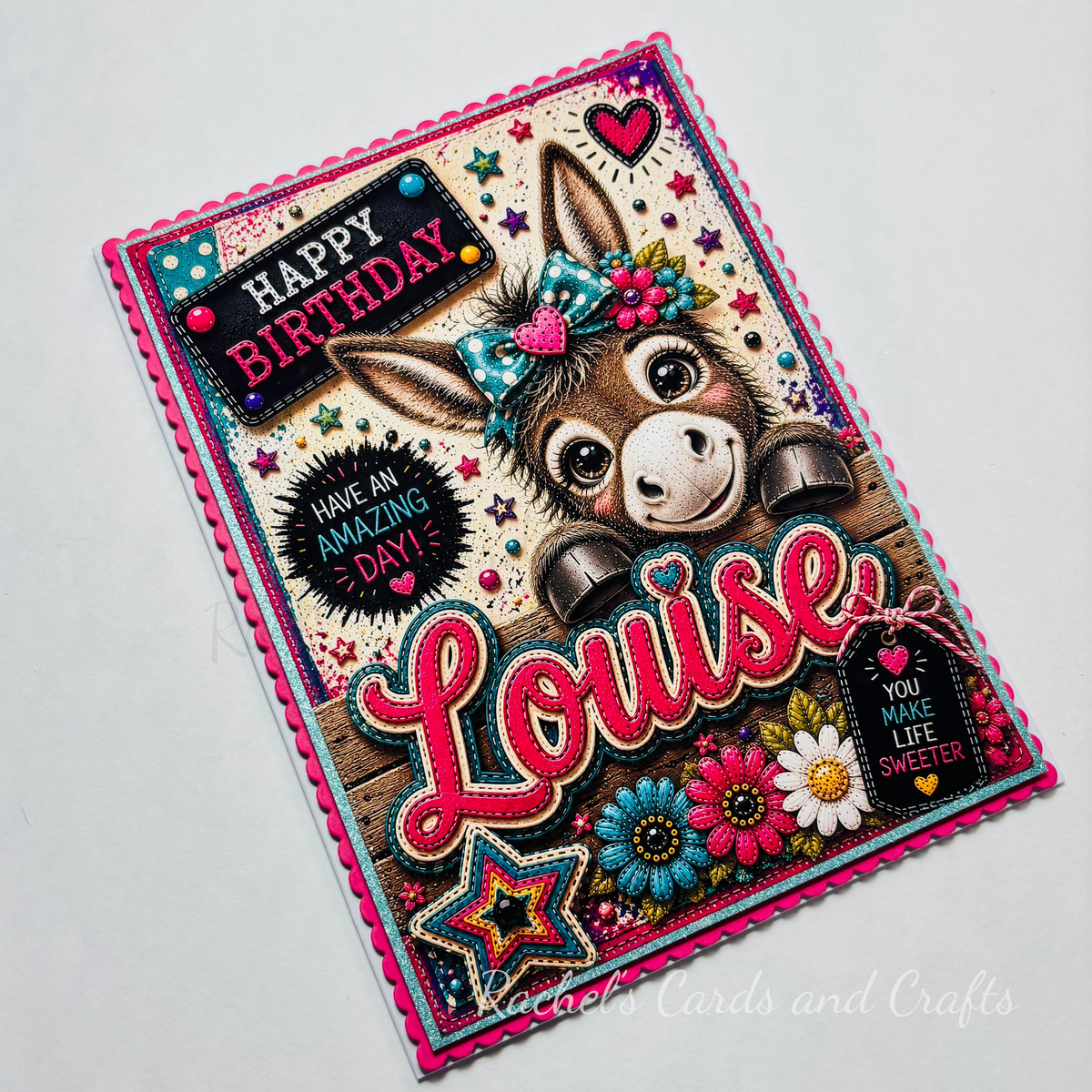 Personalised Quirky Donkey Birthday Card