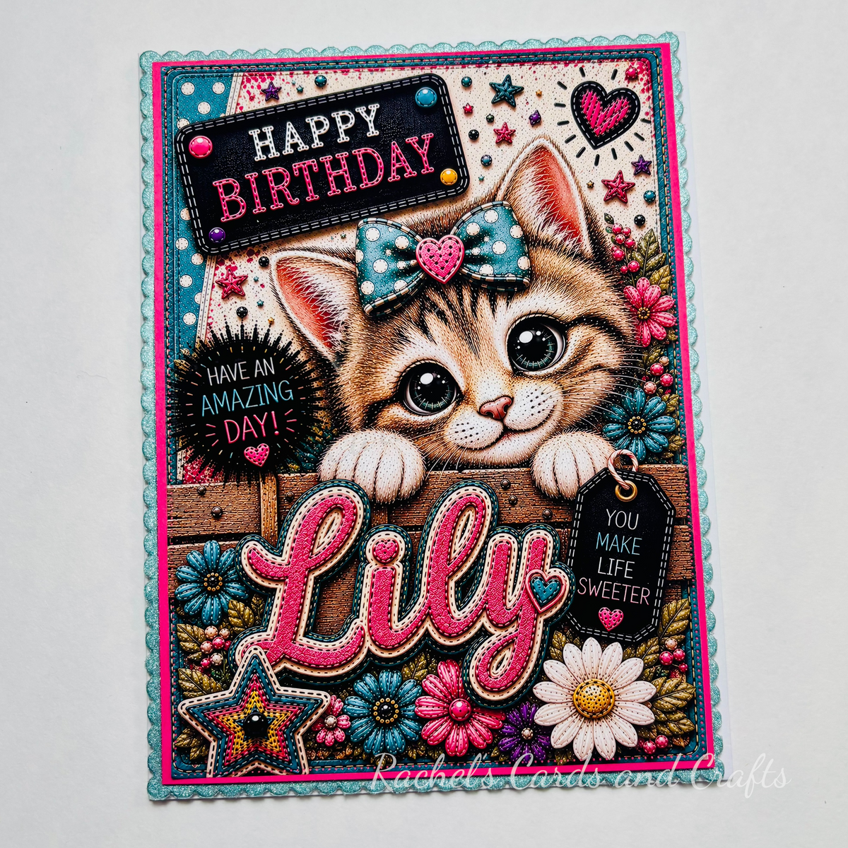 Personalised Quirky Cat Birthday Card