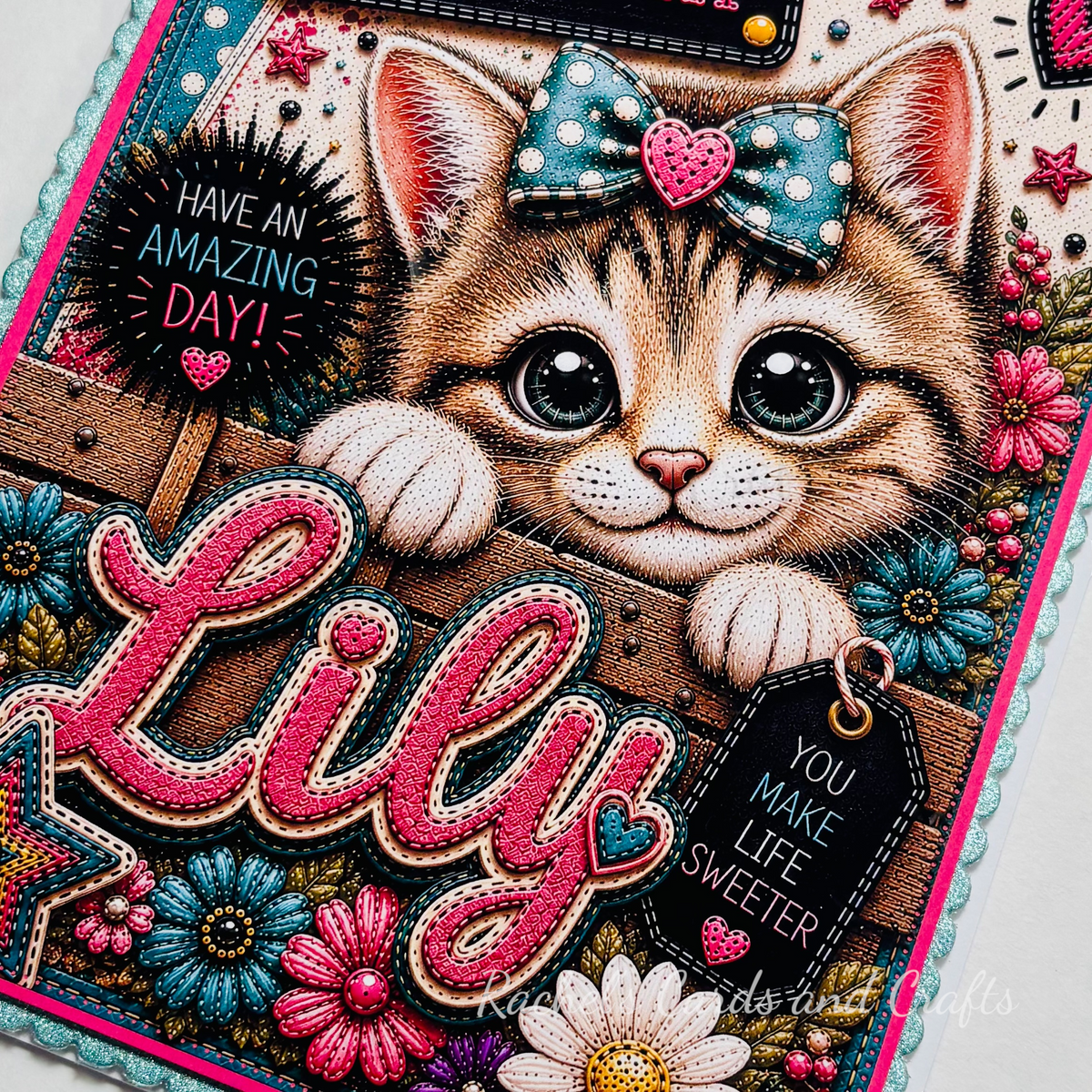Personalised Quirky Cat Birthday Card