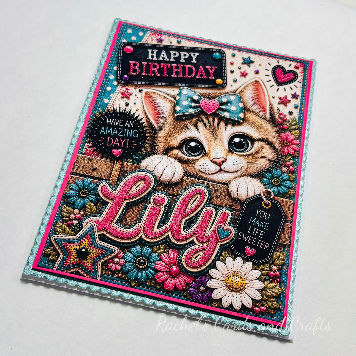 Personalised Quirky Cat Birthday Card