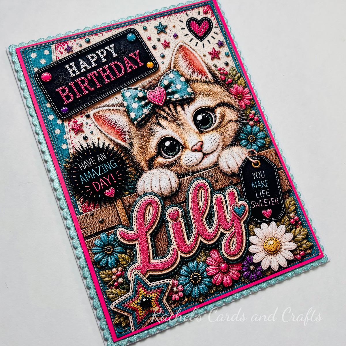 Personalised Quirky Cat Birthday Card