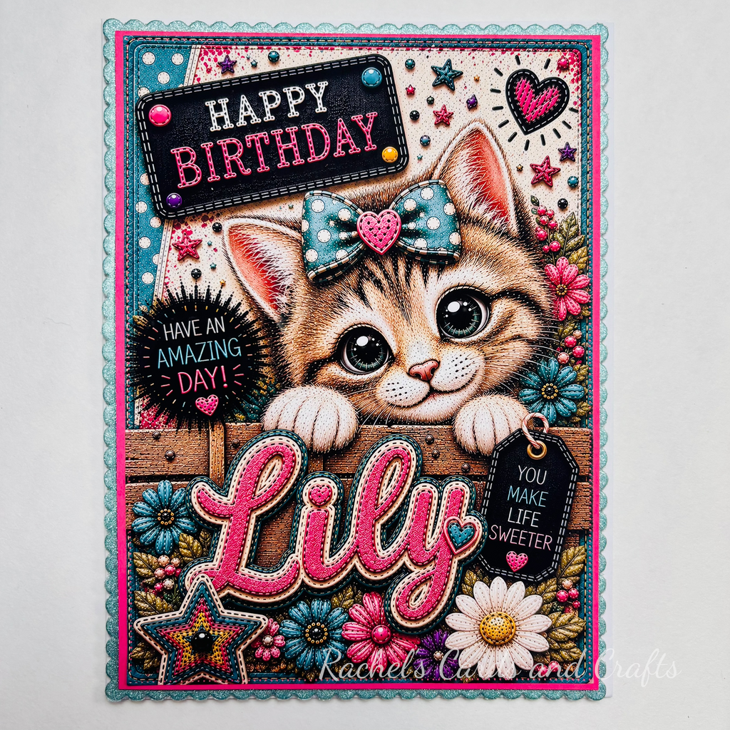 Personalised Quirky Cat Birthday Card
