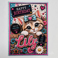 Personalised Quirky Cat Birthday Card