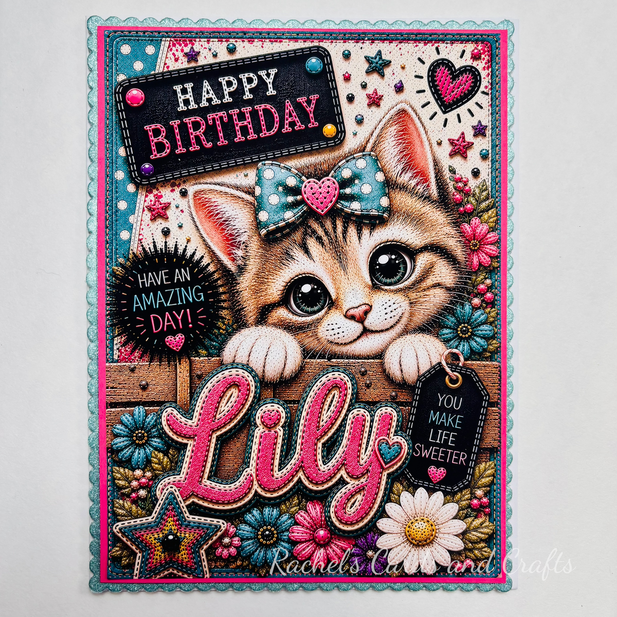 Personalised Quirky Cat Birthday Card