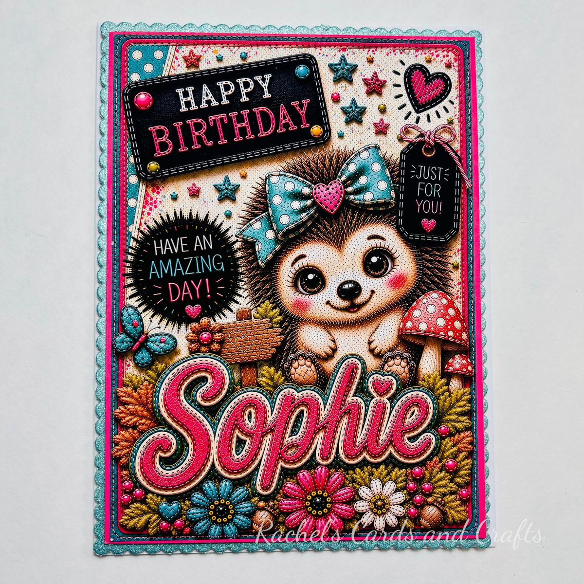 Personalised Quirky Hedgehog Birthday Card
