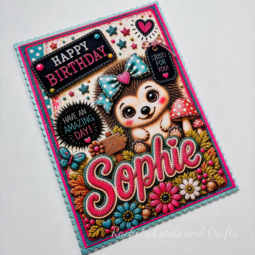 Personalised Quirky Hedgehog Birthday Card