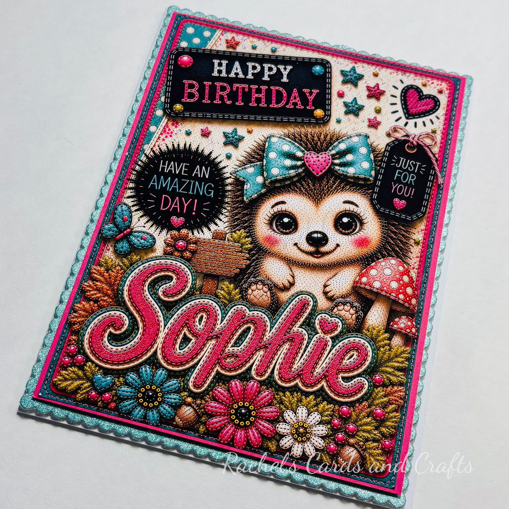Personalised Quirky Hedgehog Birthday Card