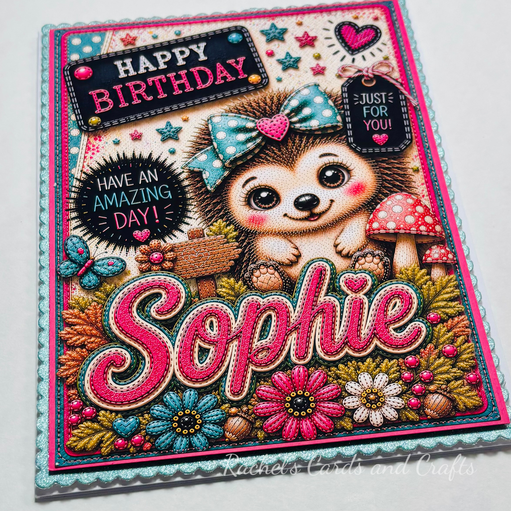 Personalised Quirky Hedgehog Birthday Card