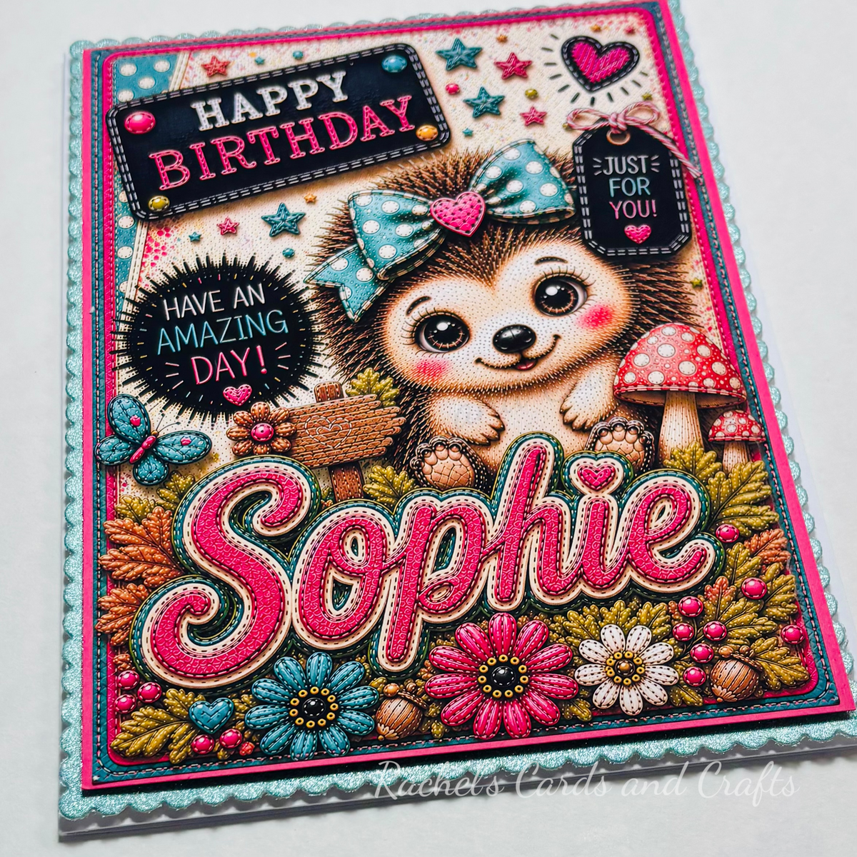 Personalised Quirky Hedgehog Birthday Card