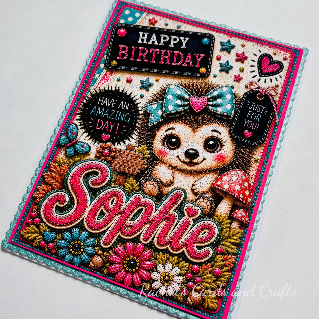 Personalised Quirky Hedgehog Birthday Card