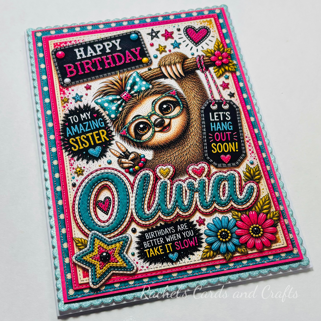 Personalised Quirky Sloth Birthday Card