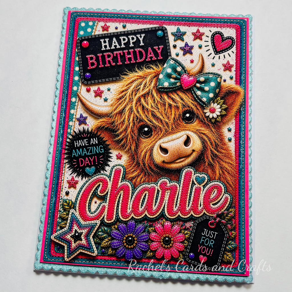 Personalised Quirky Highland Cow Birthday Card