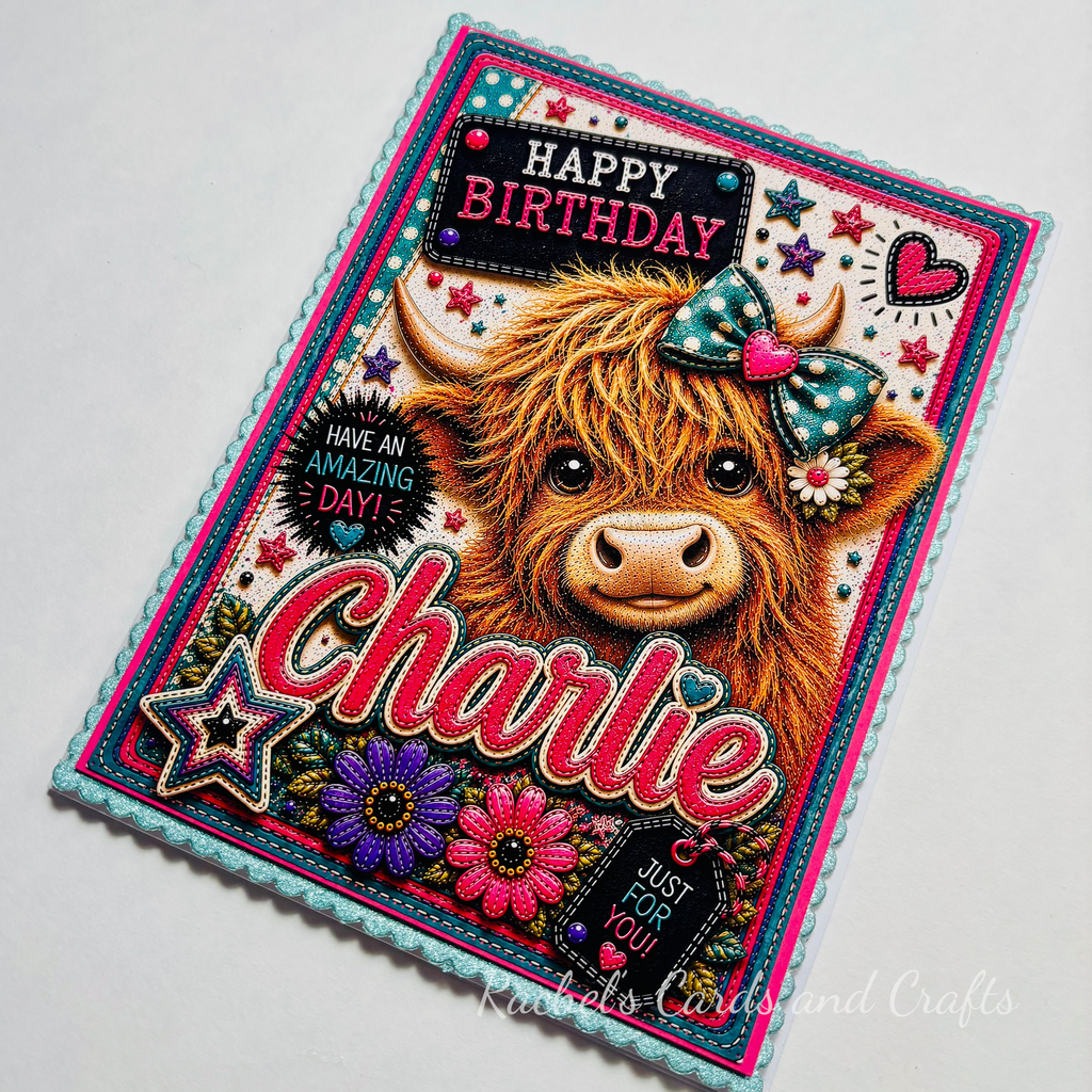 Personalised Quirky Highland Cow Birthday Card