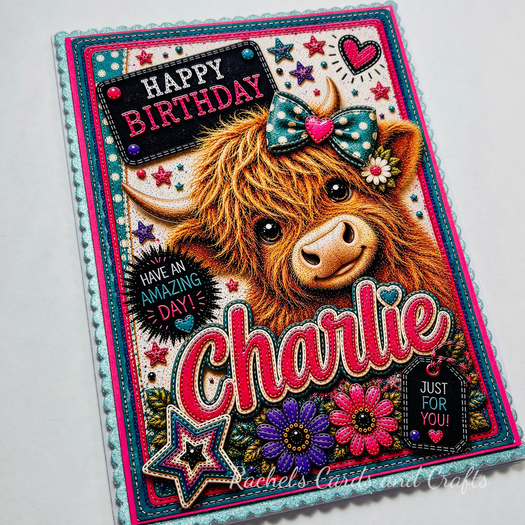 Personalised Quirky Highland Cow Birthday Card
