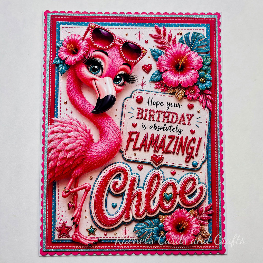 Personalised Quirky Flamingo Birthday Card