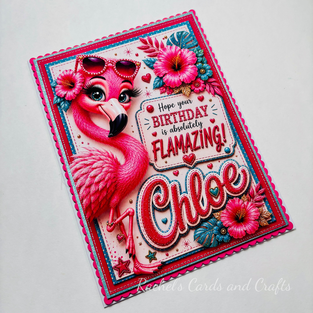 Personalised Quirky Flamingo Birthday Card