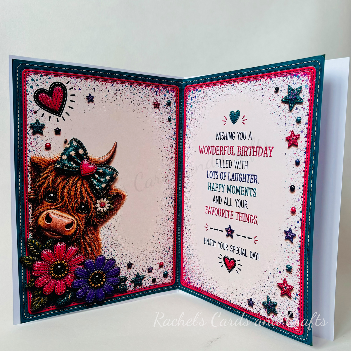 Personalised Quirky Highland Cow Birthday Card
