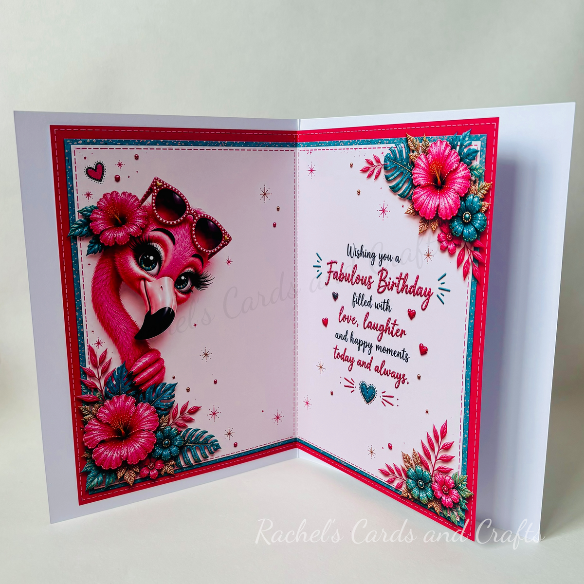 Personalised Quirky Flamingo Birthday Card
