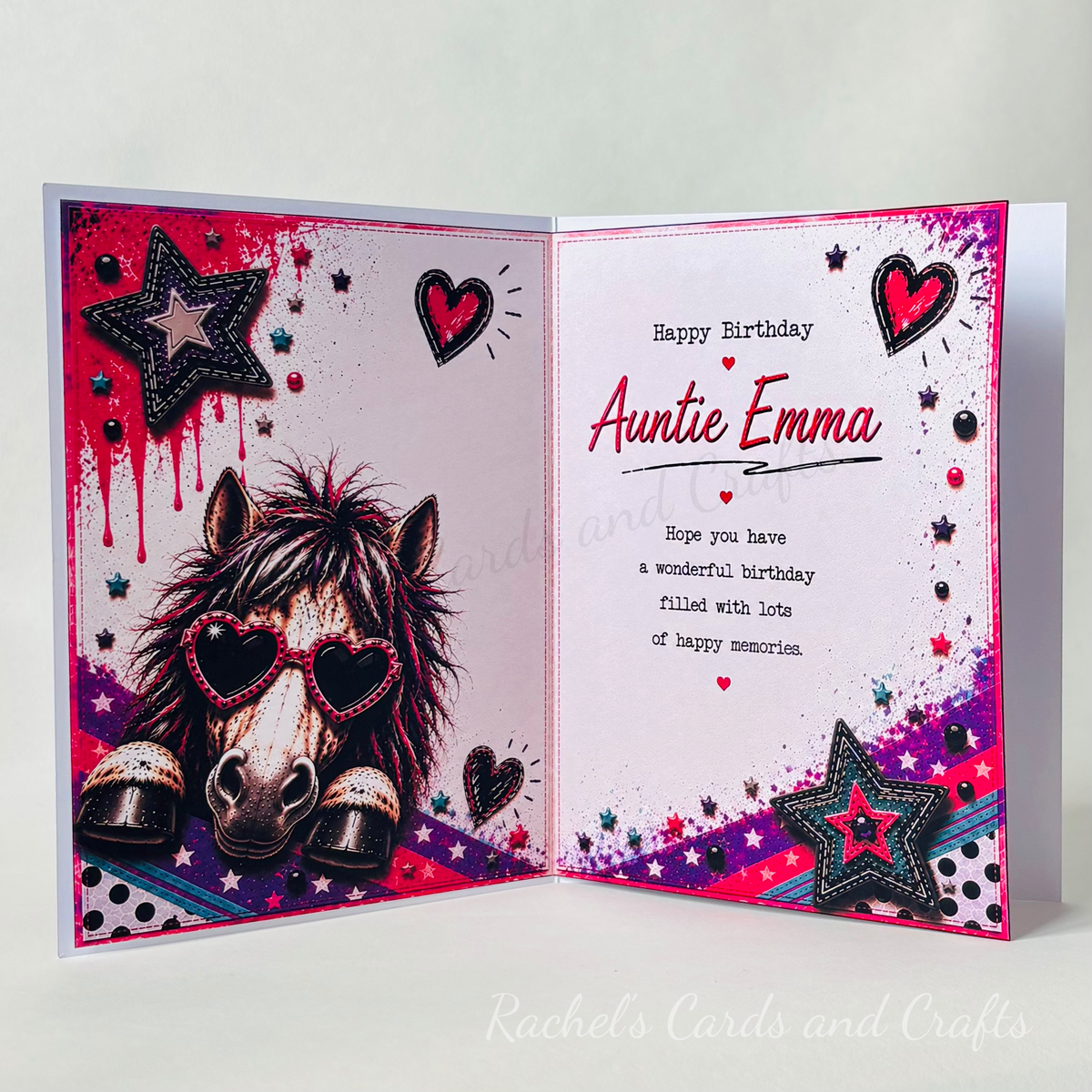 Personalised Quirky Horse Birthday Card