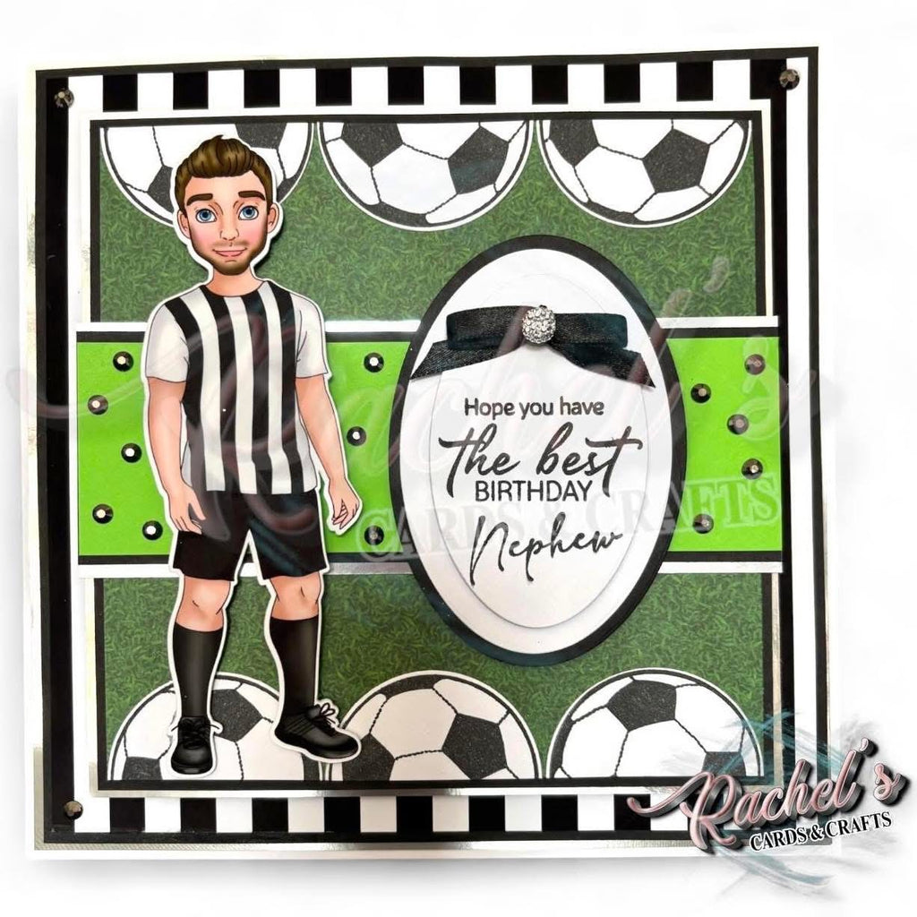 Personalised Football Character Birthday Card | Handmade Football Fan Birthday Card