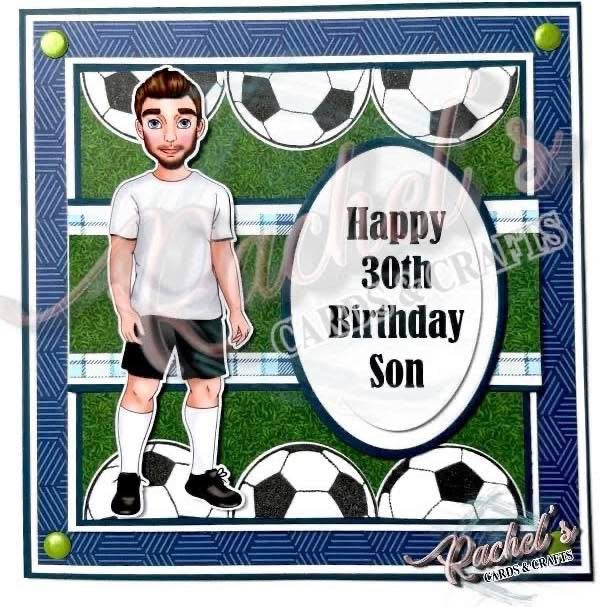 Personalised Football Character Birthday Card | Handmade Football Fan Birthday Card