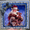Luxury Santa & Woodland Animals Christmas Card – 21cm