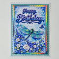Dragonfly Birthday Card – Handmade Glitter & Holographic Birthday Card