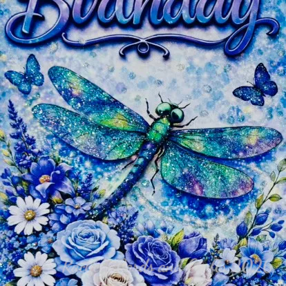 Dragonfly Birthday Card – Handmade Glitter & Holographic Birthday Card